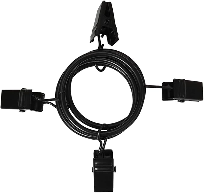 90 Pack Curtain Rings with Clips, Drapery Clips with Rings, Drapes Rings 1.26 in Interior Diameter, Fits up to 1 in Curtain Rod, Black