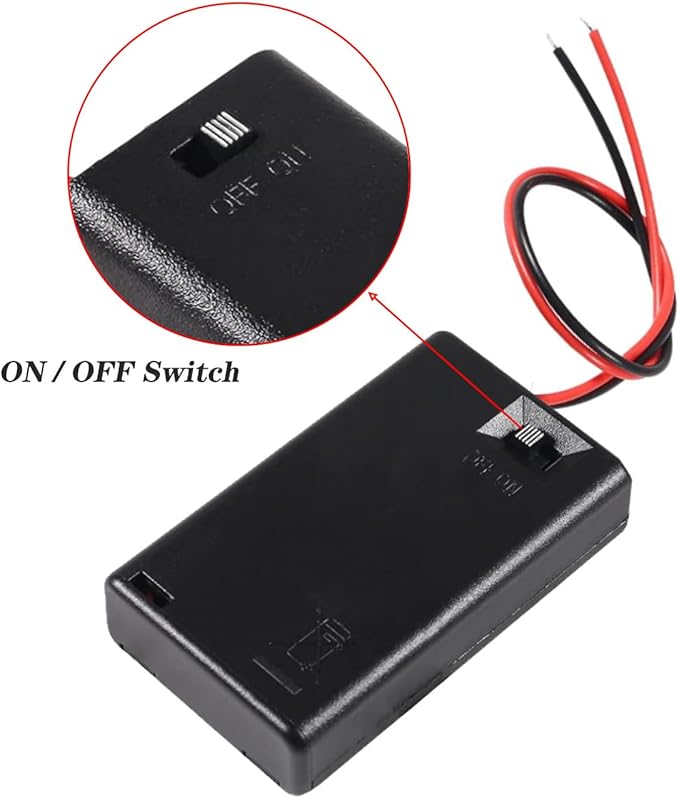 8pcs 3X AAA Battery Holder 4.5V AAA Battery Holder with ON Off Switch 3X 1.5V Batteries Charger Holder Spring Clip Storage Box Cell Cable
