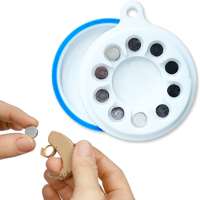 Hearing Aid Battery Case, Portable Battery Storage Box, Button Coin Cell Case Container, Compact Organizer for Hearing Amplifiers, Pocket Carry Box with Keychain（for 312/675 Batteries）