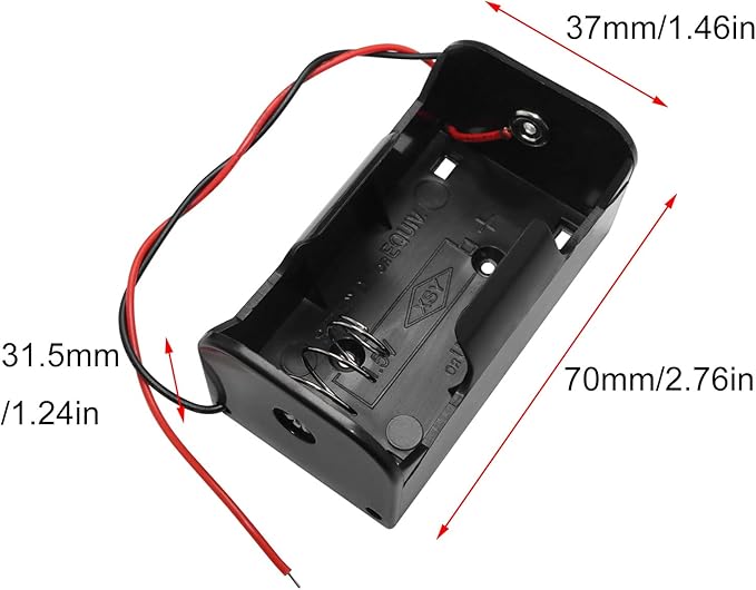 D Cell Battery Holder 4PCS 1.5V D Cell Battery Case Container with Wire Leads, D Size Battery Box