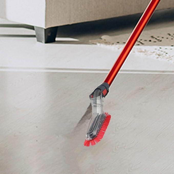 32Mm Flexible Vacuum Dusting Brush Soft Bristle Attachment, For Furniture Ceiling Curtain Cleaning, With Round Head Extension Wand, Fit 1.25 Inch Inner Diameter Red