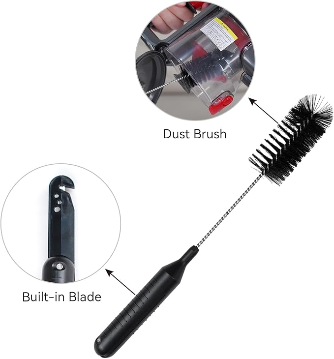 Intercleaner 2 PCS Vacuum Cleaner Cleaning Brush, 11.02 Inch 2 in 1 Cleaning Tool, Clean Hair with a Cutter, Suitable for All Vacuum Cleaners