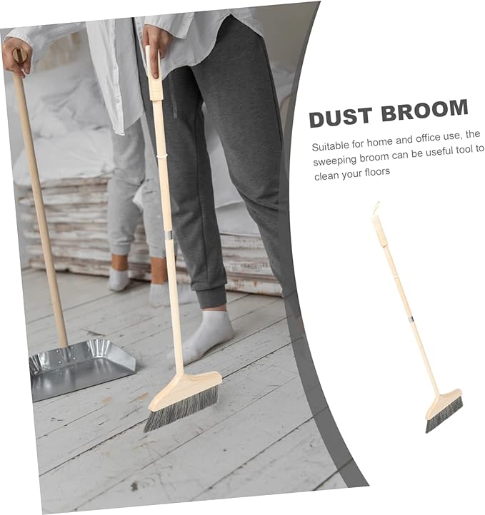 Soft Bristle Broom Long Handle Detachable Floor Cleaning Broom for Home and Kitchen Anti-Static Dust Sweeping Brush for Indoor and Outdoor Use
