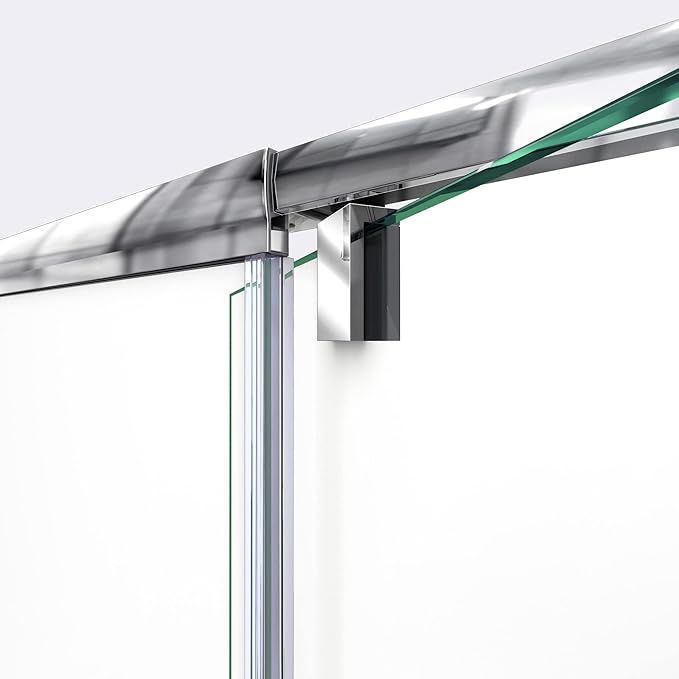 DreamLine Flex 50-54 inch W x 72 inch H Semi-Frameless Pivot Shower Door in Brushed Nickel