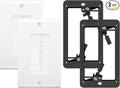 VCE Brush Wall Plate Cable Pass Through with Bracket, Decorator Cover for Low Voltage Cables - White, 2-Pack