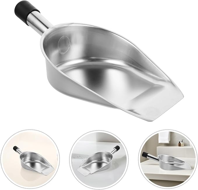 PRETYZOOM Portable Stainless Steel Handheld Dustpan Small Metal Cleaning Shovel for Home and Outdoor Use Household Trash Collector Office Garbage Shovel