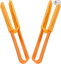 2 PCS Car Blinds Duster, Window Blind Cleaner Duster Brush with Removable Microfiber Sleeves, Multifunction Cleaning Tool for Auto Shutter Air Conditioner Vents Keyboard (Orange)