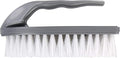 Elliott Iron Shaped Scrubbing Brush with Curved Grip Handle, Durable Hard Synthetic Plastic Fibres, Ergonomic Shape Ideal for deep Cleaning, BPA Free in a Silver Colour
