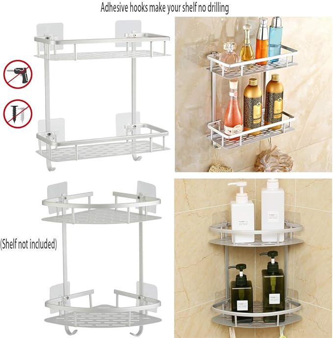 Hawsam 8PCS Clear Adhesive Sticky Wall Hooks,No Drilling Strong Waterproof Sticker Hanger for Kitchen, Shower and Bathroom 20kg/44lb. (Max Loading)