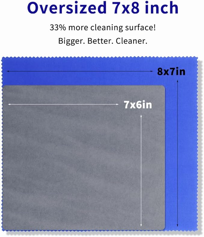 20 Pack Microfiber Glasses Cleaning Cloths - Glasses Wipes Ultra Soft & Reusable Eyeglass Lens Cleaner for Eyeglasses, Cameras, Phones