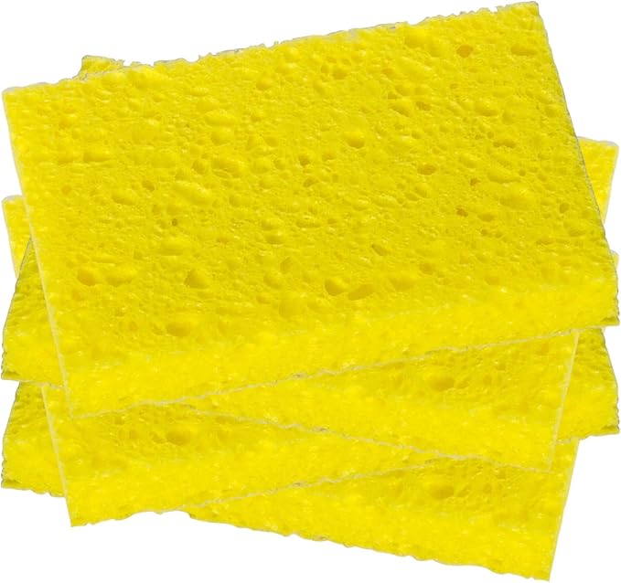Sponges Kitchen，Cellulose Sponges, Compressed Kitchen for Household Use，for Dishes, Kitchenware, Cleaning for The Shower，Reusable，Save Space (4, Yellow)