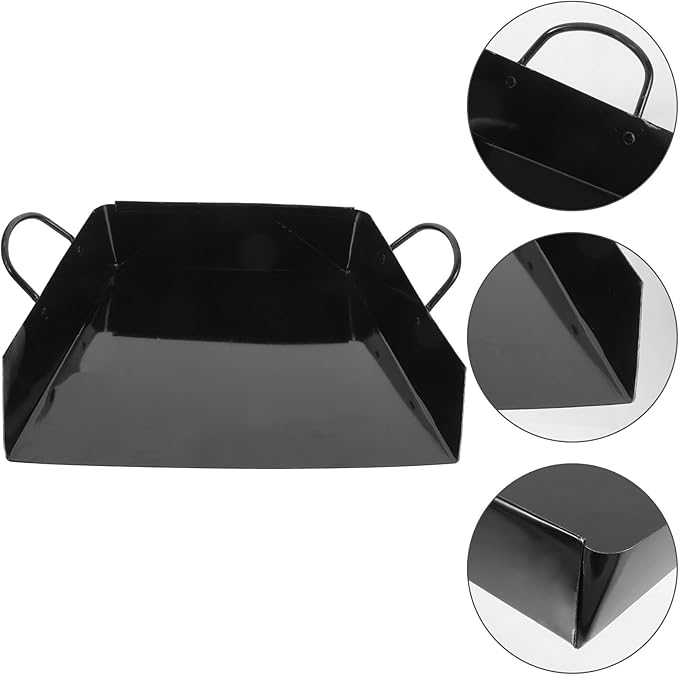 Healifty Handheld Dustpan with Handle Large Metal Dust Pan for Sand and Trash Storage Sturdy Garbage Sweeper for Home and Industrial Use