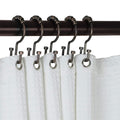 Utopia Alley HK1RB Deco Flat Double Roller Shower Curtain Hooks; Oil Rubbed Bronze