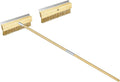 Commercial Oven Brush - Long Handle Pizza Oven Scraper Brush with Nylon & Brass Bristles for Grill & Bakery Cleaning