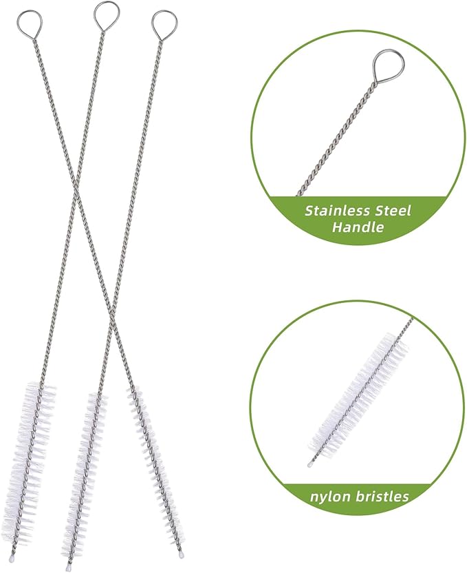 10 Pcs Straw Cleaning Brushes, 8.2 Inch Straw Cleaner Brush Extra Long Straw Brushes for Cleaning Stainless and Silicone Reusable Straws Water Bottles Tumblers Tubes