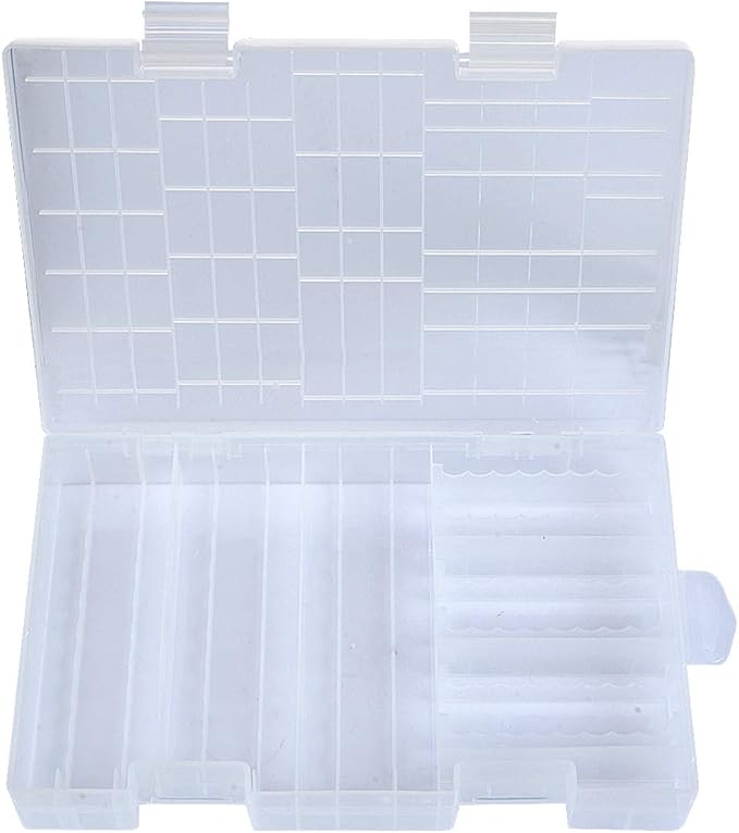 YXQ AA AAA Battery Storage Box Organizer Holder Clear Plastic Case Container Portable-Holds 60xAA + 40AAA Batteries