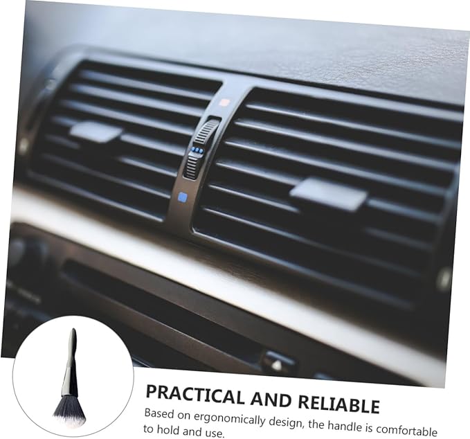 Car Detailing Brush Air Vent Cleaning Brush Soft Bristle for Automotive Air Conditioner Vent Dust Removal Black and White