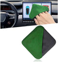 Car Screen Cleaner, Square Microfiber Cloth Non-Scratch Auto Touchscreen Cleaning Wipes, Foldable Touch Screen Pad Universal Cleaning Tool for Vehicle Dashboard Display (Green & Gray)