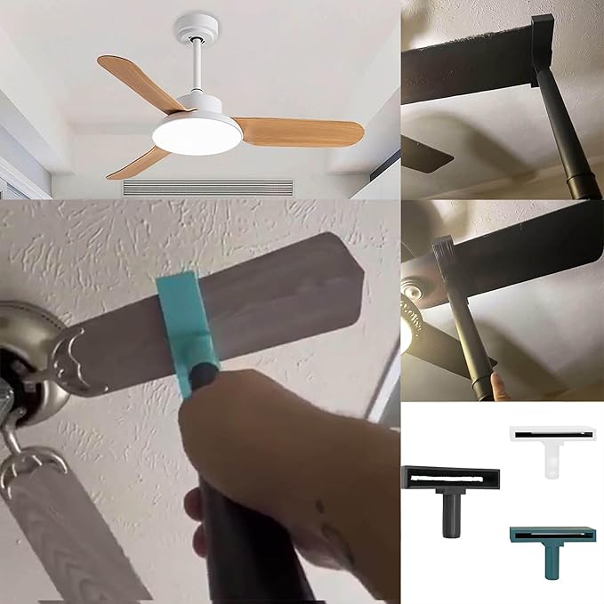 Ceiling Fan Blade Cleaner,Duster with Vacuum Attachment,Lightweight Vacuum,Washable Brush Fan Tool for Furniture Brush& Cleaning Vacuum Attachment (Black)