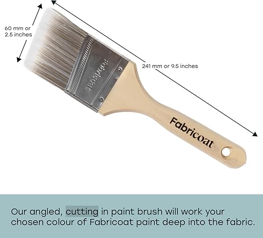 Fabricoat Brush Combo – Cleaning Brush and 60mm/2.5 inch Angled Cutting in Paint Brush – Wooden Handles - Use to Clean and Apply Fabricoat Fabric Paint