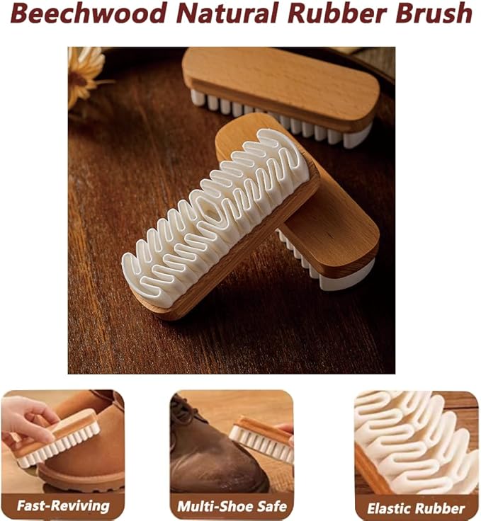 2-Pack Suede Brush and Eraser, Rubber Shoe Brush Designed for Effective Cleaning and Stain Removal on Suede, Nubuck Shoes