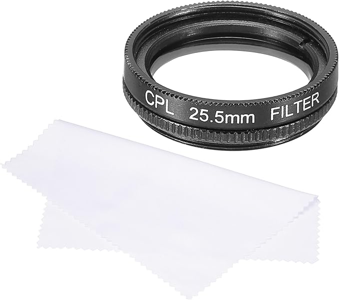 MECCANIXITY 25.5mm Circular Polarizer Filter, Double Sided Multi-Layer Coatings Polarizing Filter with Cleaning Cloth for Camera Lens