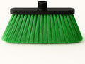 LUZIA Green 14" Premium Broom Head – Long Flagged Bristles – Gentle Deep Sweep – Universal 7/8" Thread – Recycled PP – Handle Not Included (Green, LUZIA)