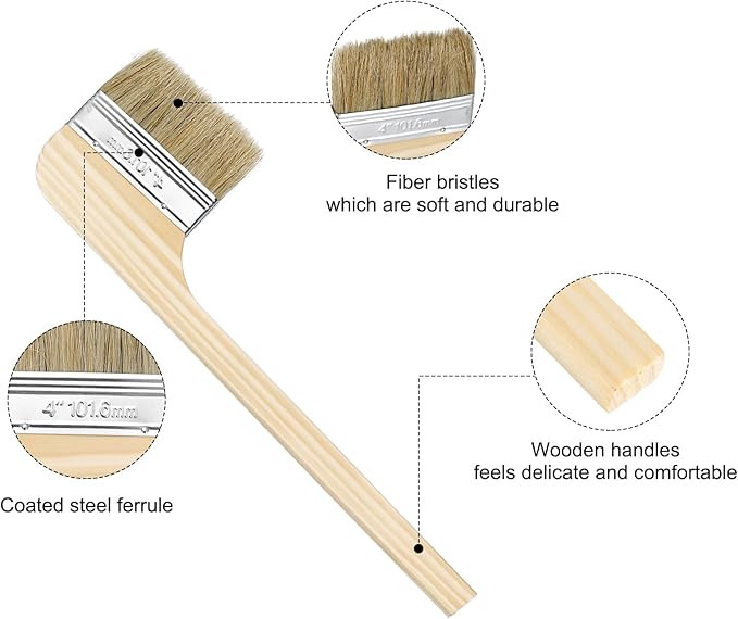 HARFINGTON Paint Brush 2Pcs 4" Brush Width Reusable Variety Angle Bend Brushes Radiator Paint for All Latex Oil Painting Furniture Walls Home Improvement
