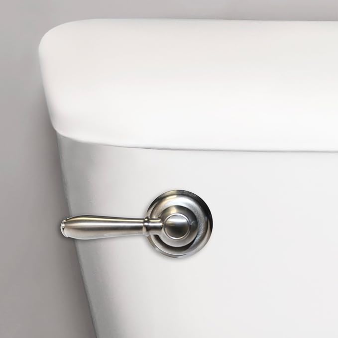 Korky Strong Arm Metal Toilet Handle and Lever - Universal to Fit Front, Angled, Side, Left, and Right Mount Toilets - Brushed Nickel, Faucet Style, 6071BP