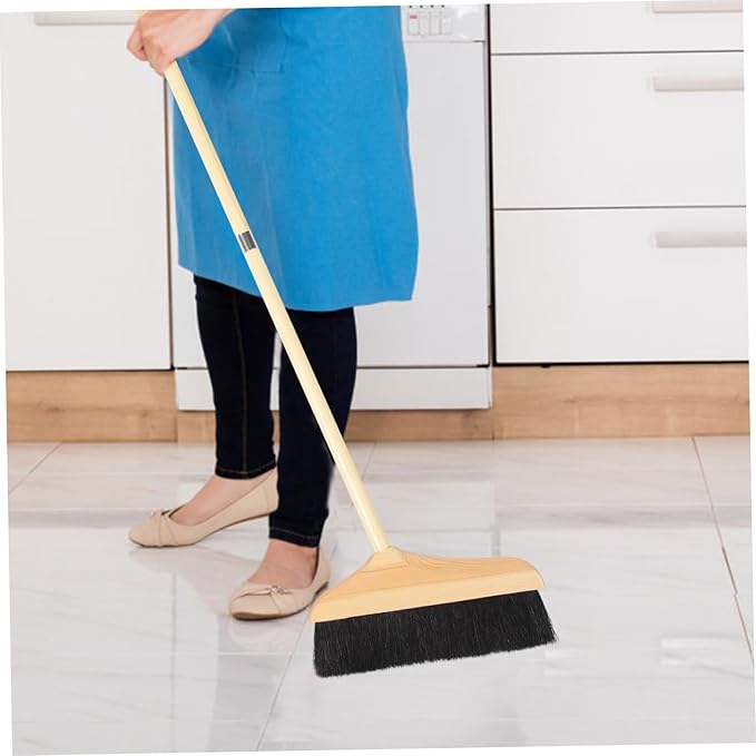 minkissy Indoor Floor Broom Soft Bristle Push Broom Heavy Duty for Carpet Sweeping