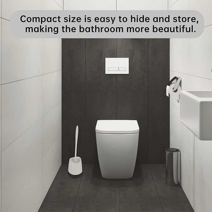Toilet Brush Holder Only, The Crisp White Toilet Brush Holder is Suitable for Many Toilet Brushes and can Effectively Conceal The Toilet Brush, for Bathroom/Restroom Storage