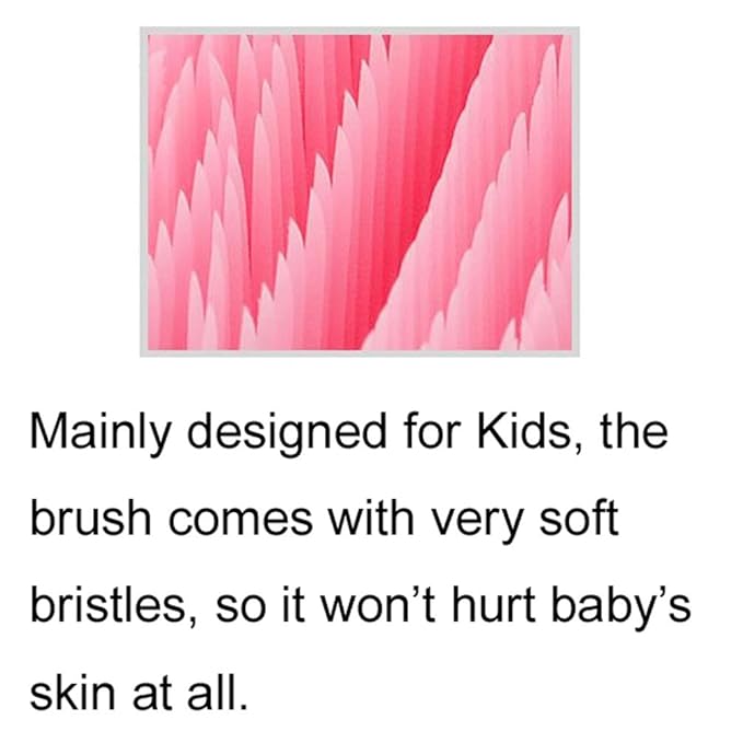 Nail Scrubber Brush Kids, Finger Nails Scrub Scrubbing Cleaning Brushes with Soft Bristle for Baby Children, Cute Animal Style and 2 Colors Choice (Pink)