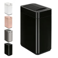 Sensor Trash Can with Butterfly Lid 2.6 Gallon Rectangular Automatic Garbage Can, Stainless Steel Trash Bin, Slim Waterproof Wastebaskets with Lid Soft Close for Under Counter, Black