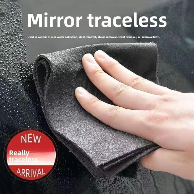 Magic Cleaning Cloth 5 Pcs Lint Free Cloth Microfiber Cleaning Rag，Reusable, Thickened, for Windows, Glass, Mirror, Car, Gray，Magic Cleaning Cloths for Glass