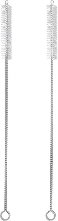 2 Drinking Straw Cleaning Brush Long - Bristle Cleaner for Stainless Steel Drink Straws Heavy Duty Brushes for Washing Glass Silicone Metal Straws Tea Pot Spout Mini Micro Bottle