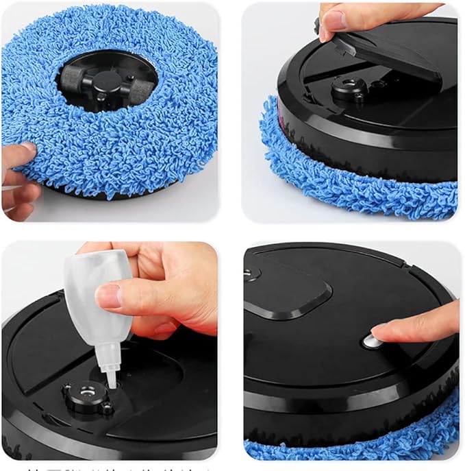 Smart Dust Auto Sweeper,Wet and Dry Mopping Sweeping Robot Auto Cleaner Floor Washing Wiping Machine,360° Full-Surround Wipe,Single Sweeping Area of 645.83ft². (Black)