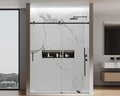 56-60" W x 74" H Frameless Sliding Shower Door, 5/16"(8mm) Clear Tempered Glass, Premium SUS304 Stainless Steel Hardware, Double Nano Coating, JVR-X02 (Matte Black)