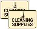 Signs ByLITA Classic Framed Cleaning Supplies Sign (Ivory/Dark Brown) - Medium 2 Pack