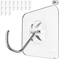 Heavy Duty Adhesive Hooks 20-Pack: Holds 22lb, Strong Reusable & Waterproof Wall Hooks for Kitchen, Bathroom, Office - No Drilling, No Residue