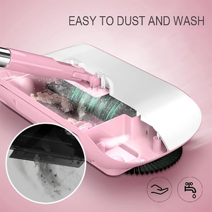 Hand Push Floor Sweeper, Push-Type Sweeping Machine With Anti-slip Handle, Quick Dust Removal and Adjustable Rod Length, Low Noise and No Electricity Required, for Home, Office, Carpet Cleaning