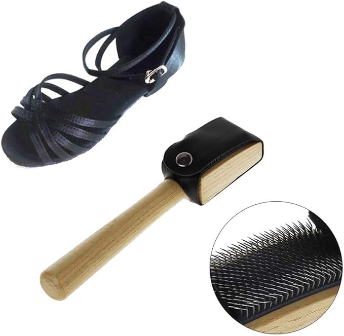 JKJF Dance Shoes Brush, Suede Sole Wire Shoes Wood Cleaning Brush, Shoes Cleaner Brush (2 Pcs)