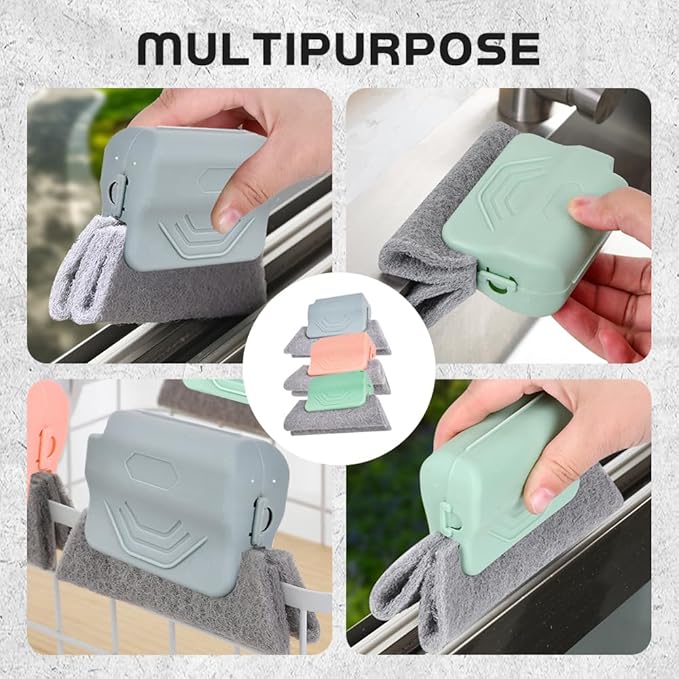 Magic Window Track Cleaner, 2025 Upgraded Handheld Cleaning Brush Set, for Window Slides Grooves, Tile Grout Lines, Shutter Slats, Car AC Vents & Narrow Gaps (Grey 3PCS)