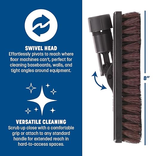 Carlisle FoodService Products 36531027 Swivel Scrub Brush, 8", Rust