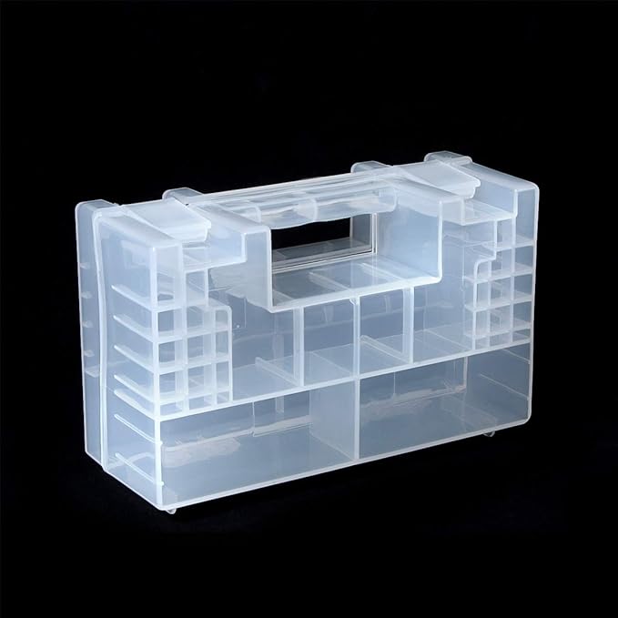 YXQ AA AAA Battery Storage Box Organizer Holder Portable Clear Plastic Case Container - Holds 20xAA+14xAAA Batteries