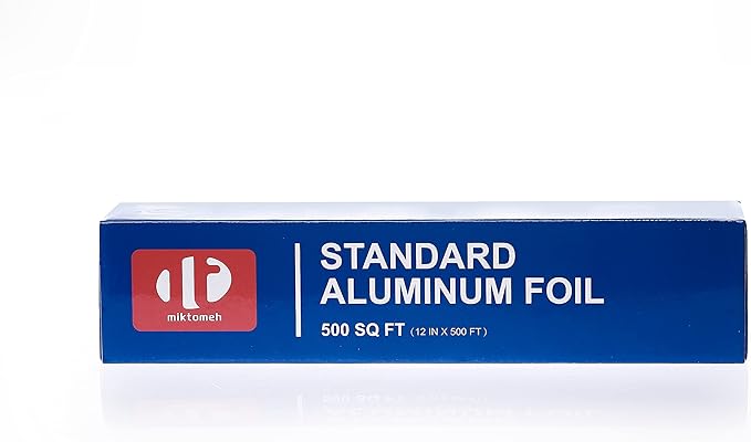 Standard Aluminum Foil - 12" x 500 SQ FT - for Grilling, BBQ, Cooking, Food Preservation & Storage, Commercial & Kitchen Use