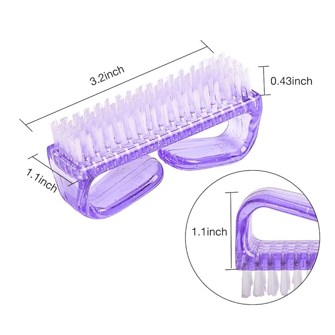 hupos Handle Grip Nail Brush, Fingernail Scrub Cleaning Brushes for Toes and Nails Cleaner, Pedicure Brushes for Men and Women 4 Pack