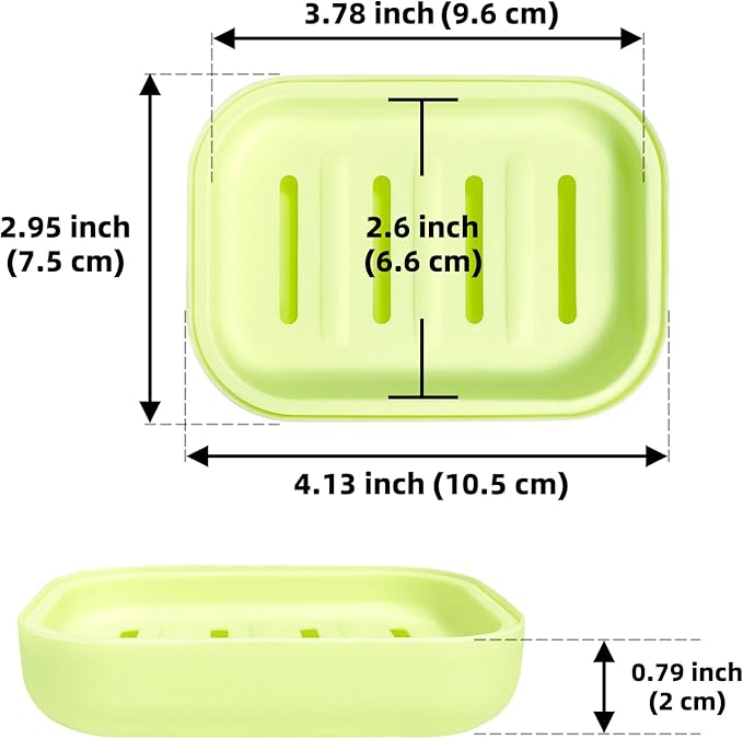 Double Layer Draining Soap Dish, Plastic Dishwashing Sponge Soap Holder for Kitchen, Bathroom, and Washstand (Light Green)