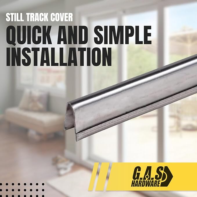 Sliding Door Repair Track Cover Repair Worn Damaged Sliding Glass Door Repair Horizontal Sliding Window Tracks Stainless Steel | Track Replacement for Patio Glass Door (6 Feet, 2 Pack)