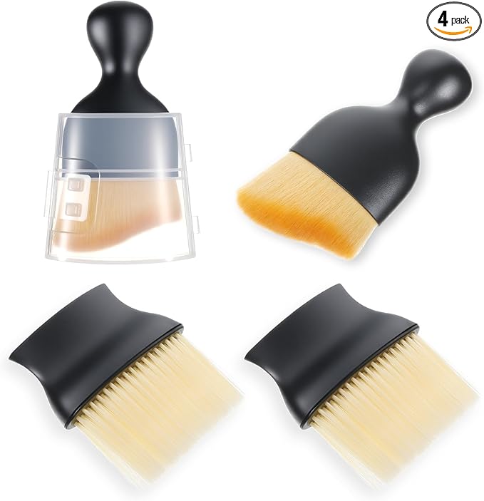 4 Pcs Car Interior Cleaning Brush Automotive Interior Dusting Brush Soft Bristle Detailing Brushes Car Vent Cleaner for Dashboard, Vents, Leather & Keyboards (Yellow)