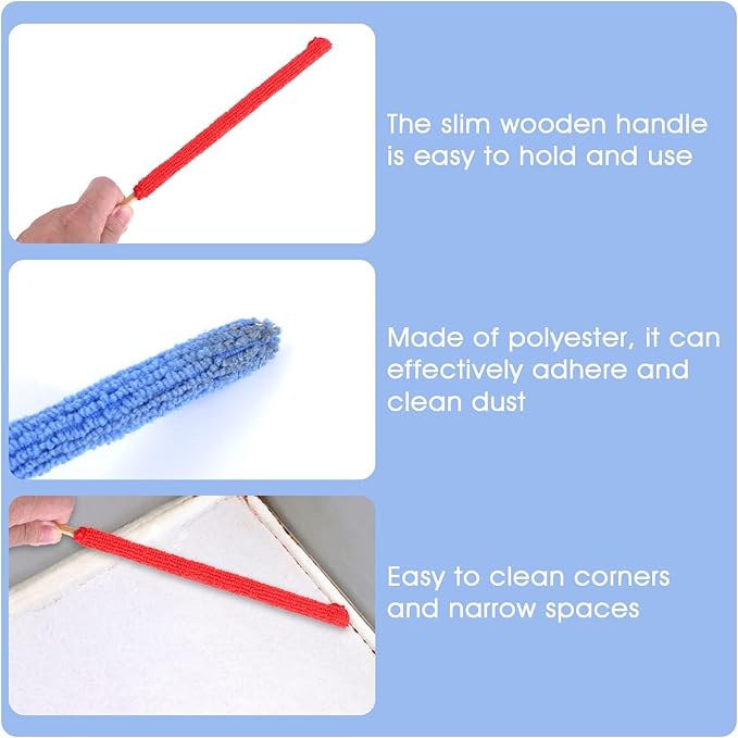 Microfiber Hand Dusters Washable Dusting Brush,12 Pcs Microfiber Detail Duster Sticks Mini Dusters Crevice Cleaning Tool for Gap Dust Cleaner for Car Vent/Blind/Fan/Air Conditioning/TV